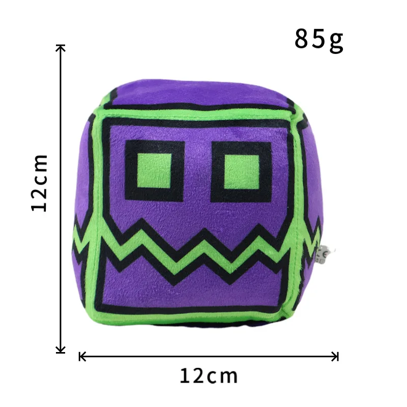 New 12cm Geometry Dash Plush Toys Cute Soft Stuffed Anime Pillow Dolls For Kid Birthday Christmas Gift