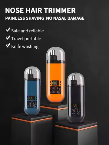 2 In 1 Electric Portable Ear And Nose Hair Trimmer Clipper 2024 Professional Painless Portable Eyebrow For Men