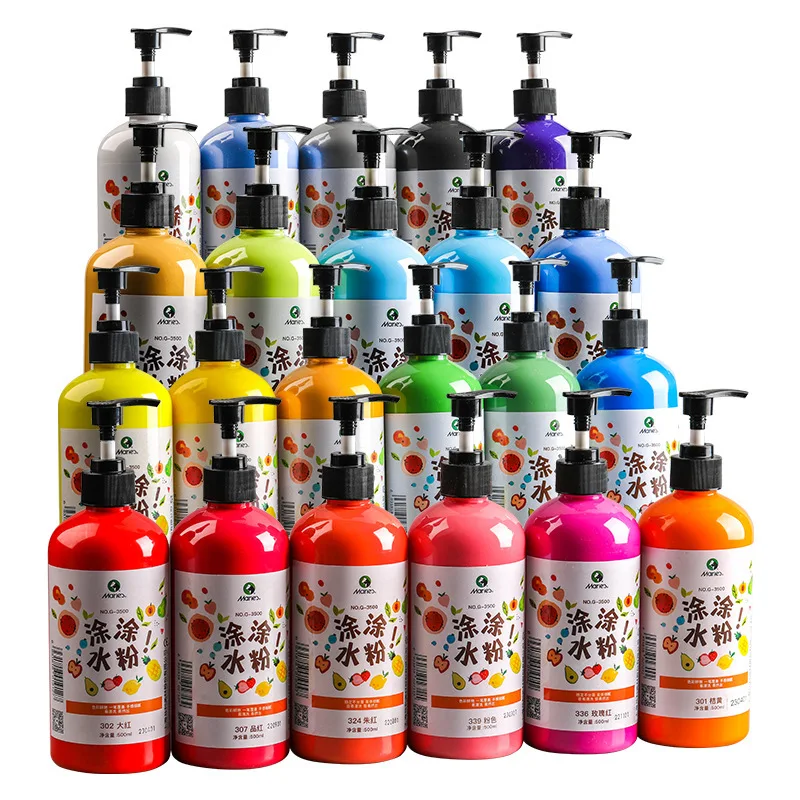 

500 мл гуашевая краска для студентов, креативная живопись, наполнитель цвета, нежная адгезия, сильные принадлежности для акварельной живописи, безопасная моющаяся
