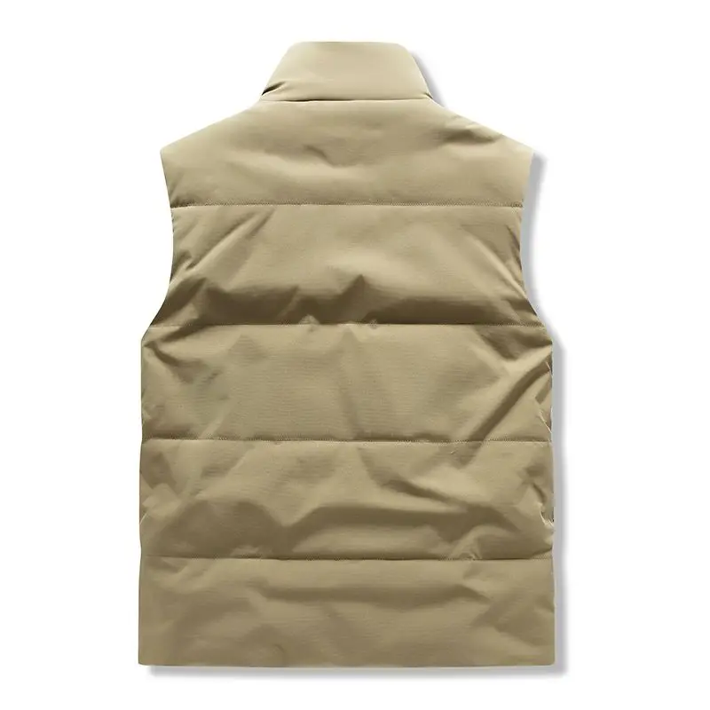 For men in autumn and winter wear a fleece vest with multiple pockets double-sided coat casual workwear vest sleeveless jacket