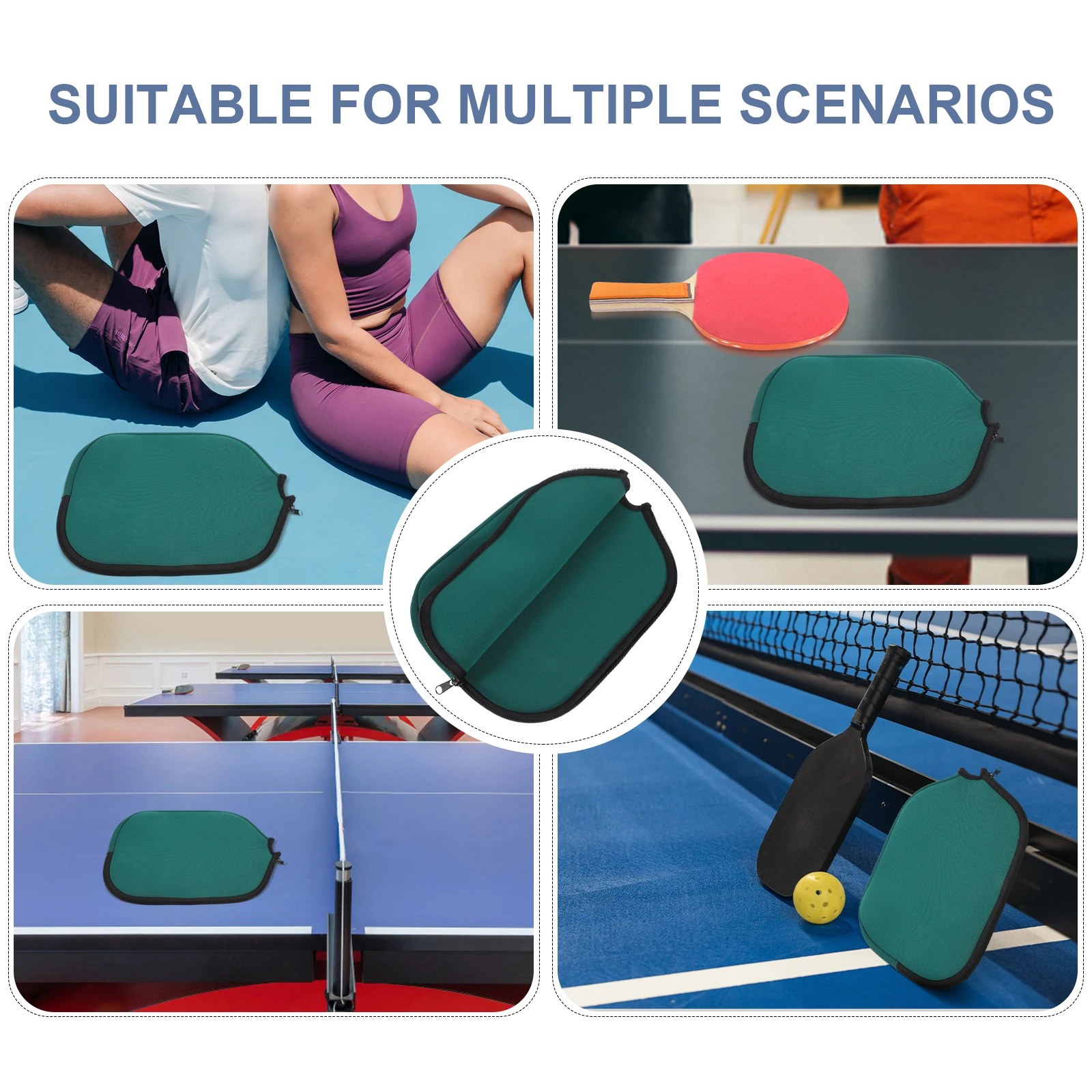 

Pickleball Racket Cover Purple Durable Table Tennis Case Smooth Zipper Reusable Storage Bag Protective ganizing For Game Ball