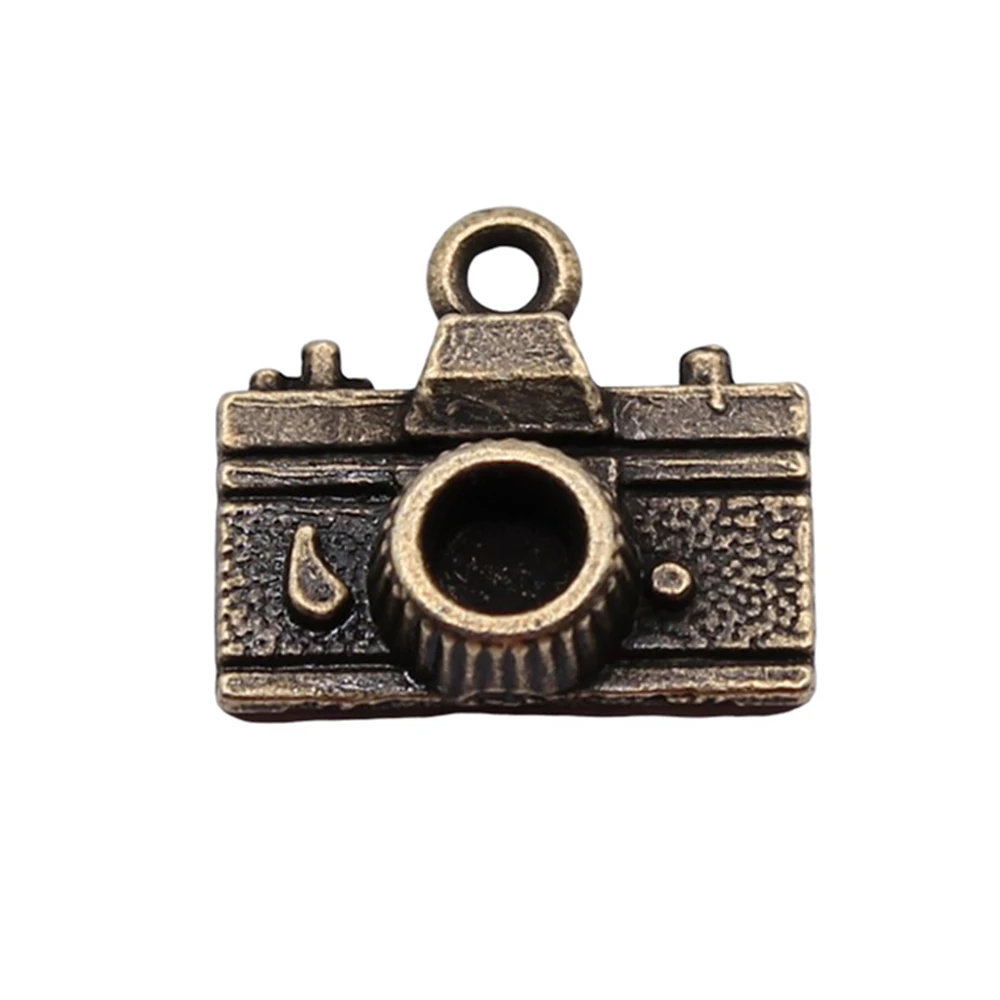 WYSIWYG 10pcs 15x14mm Antique Silver Color Antique Bronze Camera Pendant Camera Charm Pendant Camera Pendants Charm