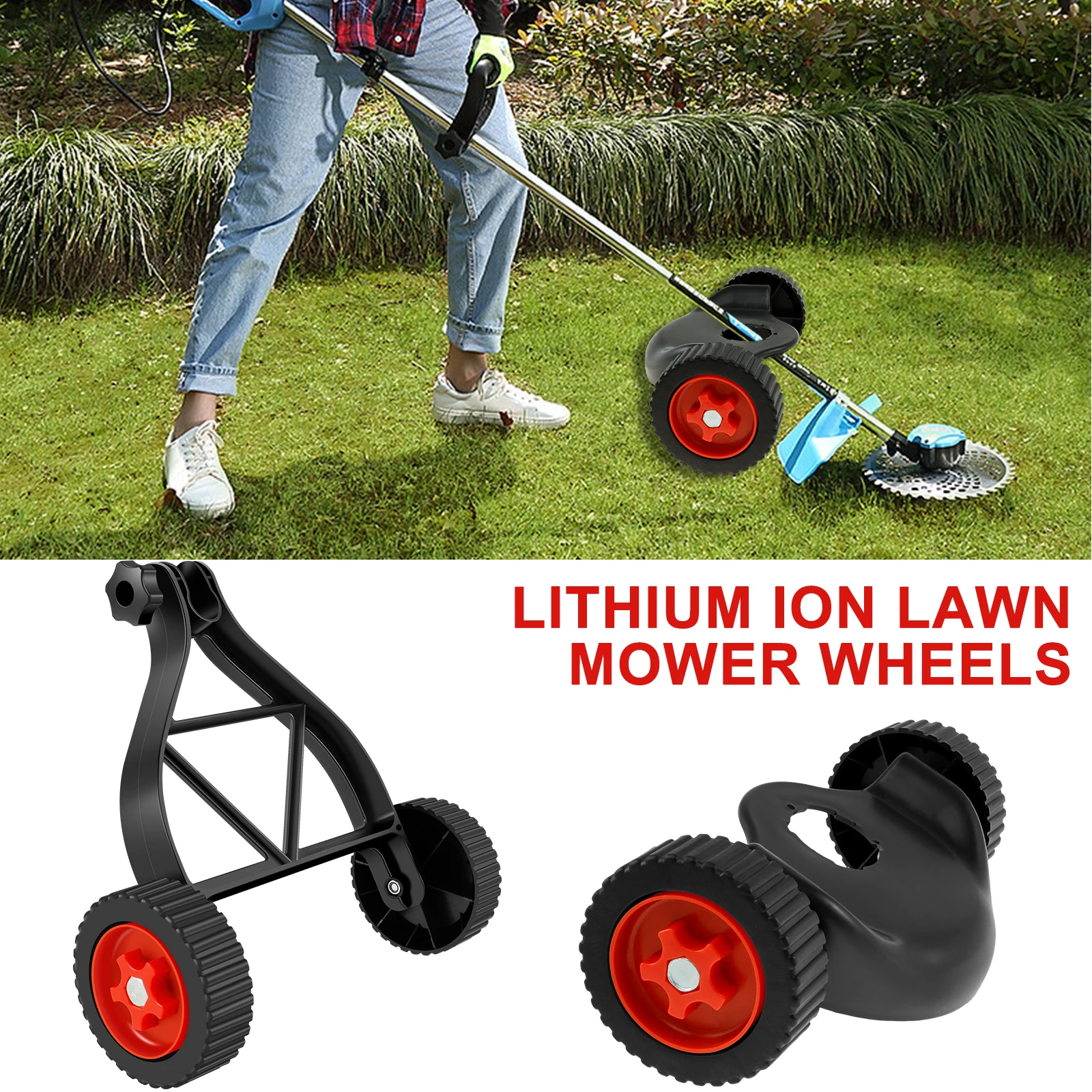 

Weed Trimmer Support Wheel Household Manual Lawn Trimmer Adjustable Garden Accessories Weeding Pruning Double Wheel Bracket