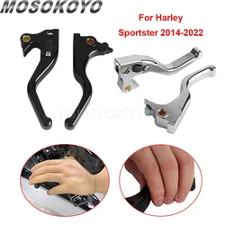 Motorcycle Brake Clutch Hand Control Lever Short 3 Finger Handle Clutch Levers For Harley Sportster XL 883 1200 48 72 Iron 14-22