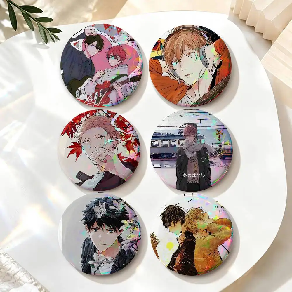 BL Manga G-GIVEN   Round Badge Game Figure Button Pin Tinplate Brooch Clothes Bag Accessories Friends Gift
