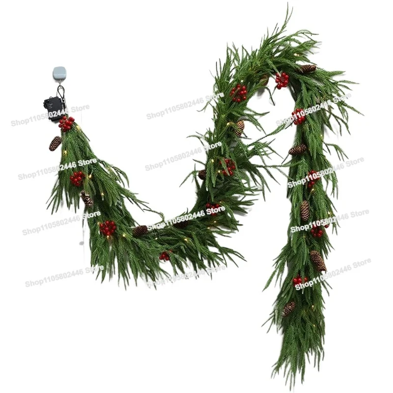 Christmas Rattan 2.7 Meters PE Willow Leaf PE with Lights Christmas Scene Arrangement Glow