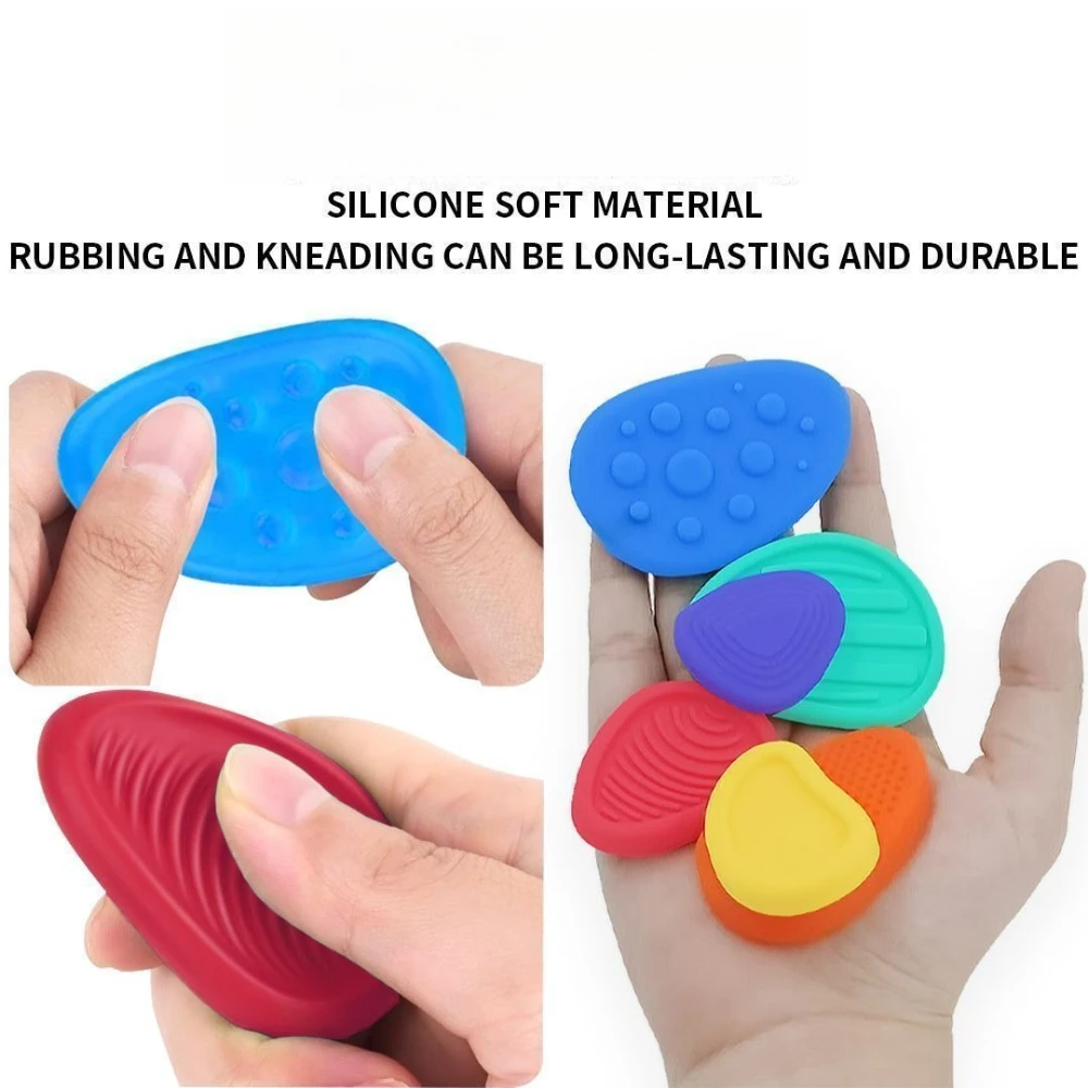 Portable Sensory Worry Stone Fidget Toys Quiet Textured Silicone Fidget Sensory Stones Calming Tools for Anxiety ADHD Autism