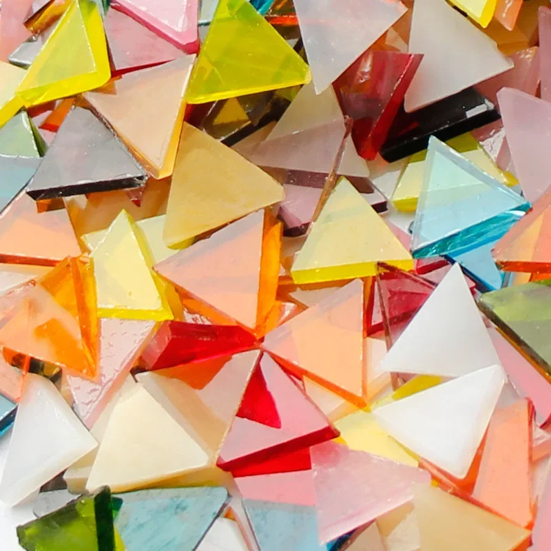Triangular Colored Church Glass Opacification DIY Irregular Mosaic Material Granular Manual Candlestick Lamp Decoration Material
