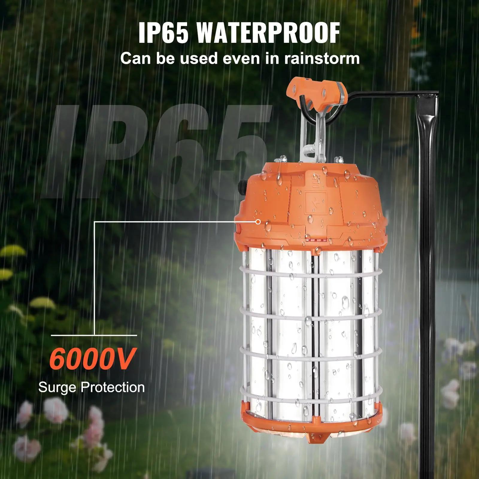 Portable Work Light 150W 20000lm 5000K Water Resistant Linkable Up to 6 Units Indoor Outdoor Job Site Ceiling Stand Lighting