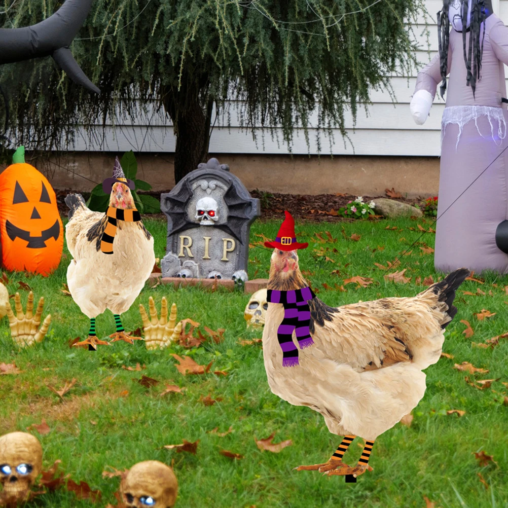 

2Pcs Halloween nament Chicken Yard Sign Garden Stake Lawn nament Outdoor Yard Decoration Decor Garden Art Insert