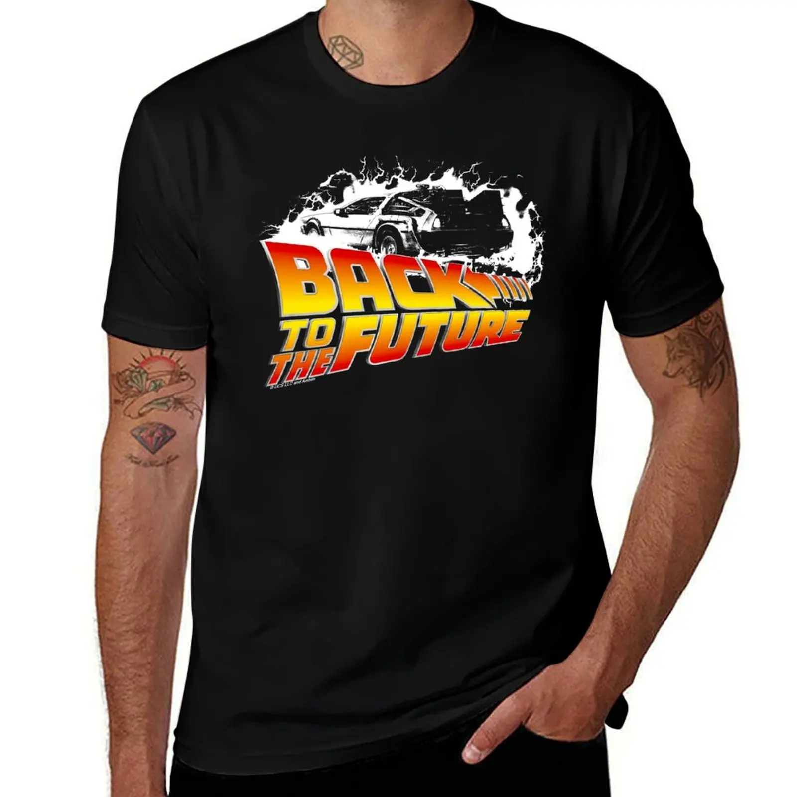 Back to the Future - DeLorean White Stencil Fan Art T-Shirt Louboutins customs croswit shirt man tops mens t shirts pack