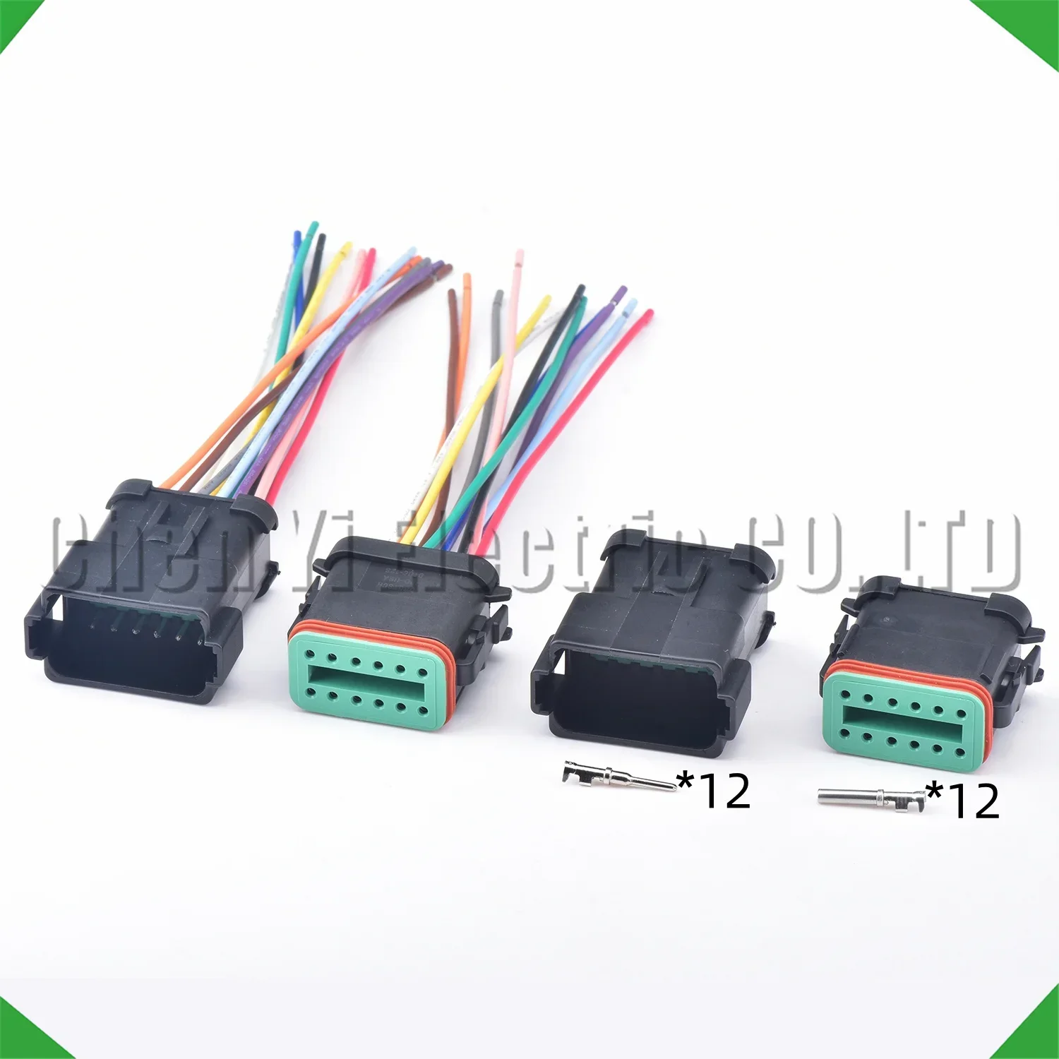 12 Pin Black DT Automotive Connectors Wire harness Plug For Deutsch DT06-12S DT04-12P DT06-12S-E005 DT04-12P-E005