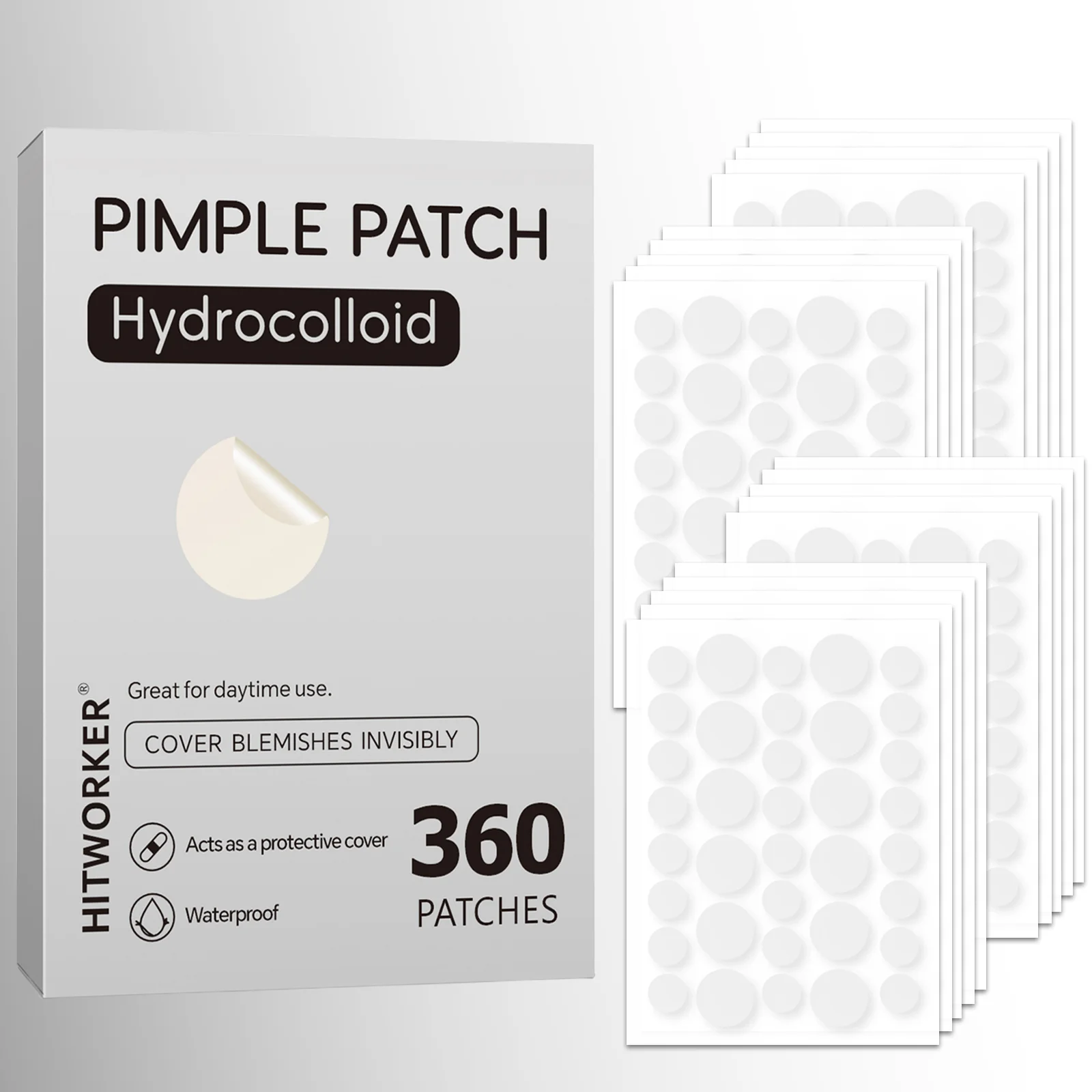 144/360 capsules of hydrocolloid acne patch, acne patch covers acne and spots, a fast and gentle skincare product