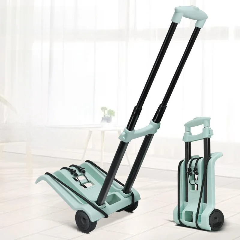 

Home Use Shopping Cart Vegetable Buying Truck Foldable Carry Goods Hand Truck Portable Baggage Pull Rod Car Stainless Steel
