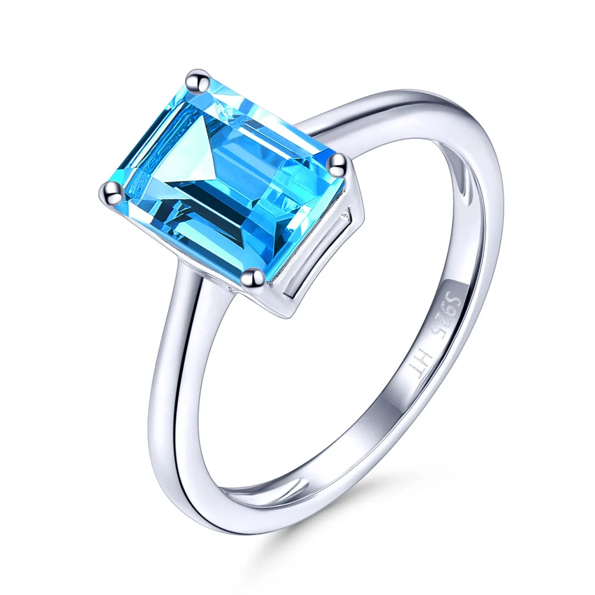 

Real 925 Silver Ring Gemstone Natural African Amethyst Ring Silver 925 Original Swiss Blue Topaz Women Fashion Rings Jewelry