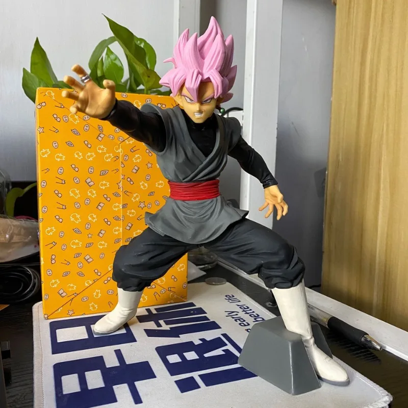 

Anime Peripheral Dragon Ball Super Saiyan Pink Burst Black Goku Zamasu Form Statue PVC Action Figure Collectible Model Toy Boxed