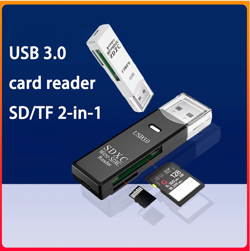 Czytnik kart UTHAI TF19 USB 3.0 do aparatów DSLR, kart pamięci SD i TF, odpowiedni do komputerów z systemem Android, telefonów komórkowych i samochodów, dwa w jednym.