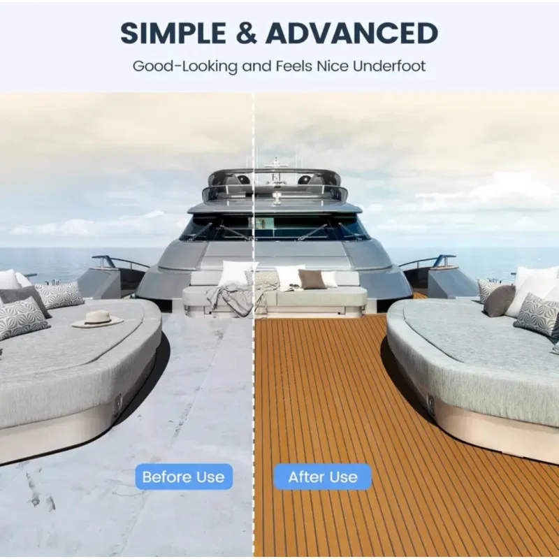 [Piso de barco/deck de espuma EVA antiderrapante] 240 cm × 60 cm RedLuck Blueprint Barcos de atualização de teca falsa, RVs, mais! Marinha