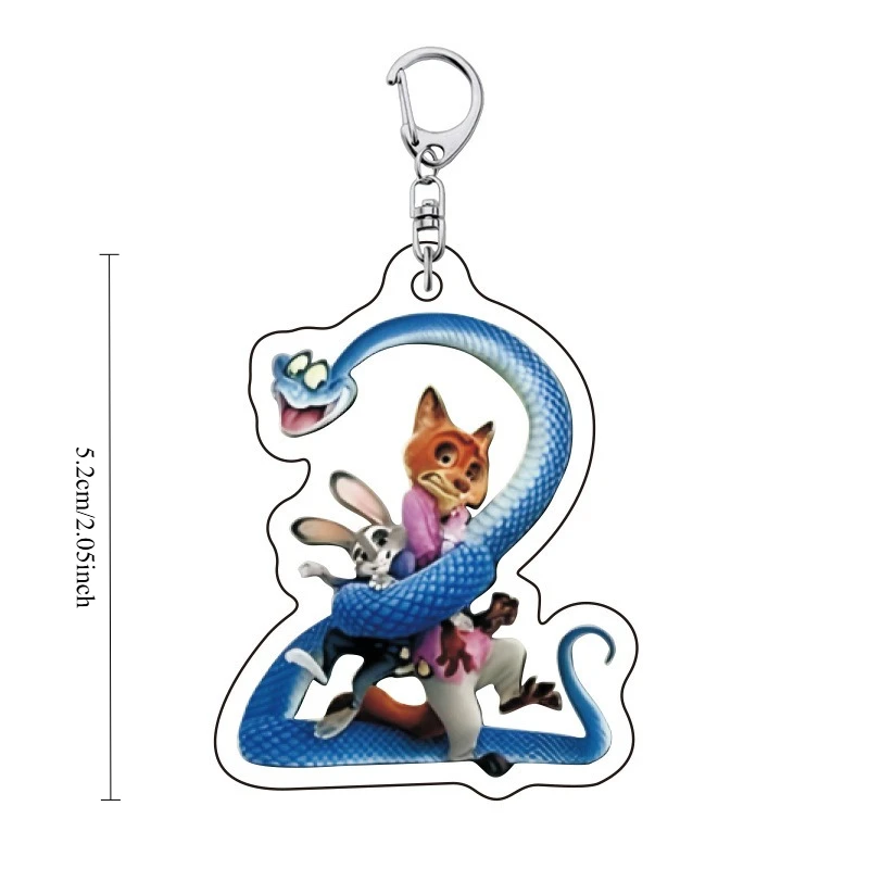 الجديد Zootopia Jodie Nick سلسلة مفاتيح مصنوعة من الأكريليك زوجين المدرسية قلادة وهدية كرتونية لطيفة للبيع في عام 2025 #6