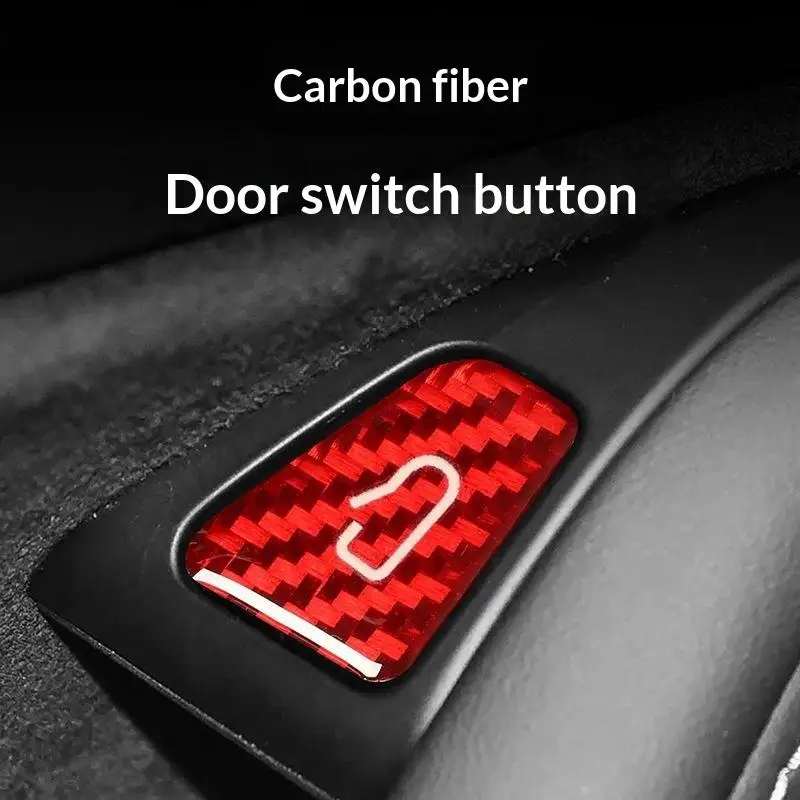 For Model 3/Y/YL Juniper Carbon Fiber Car Interior Door Switch Button Protection Trim Stickers Anti Scratch Accessories