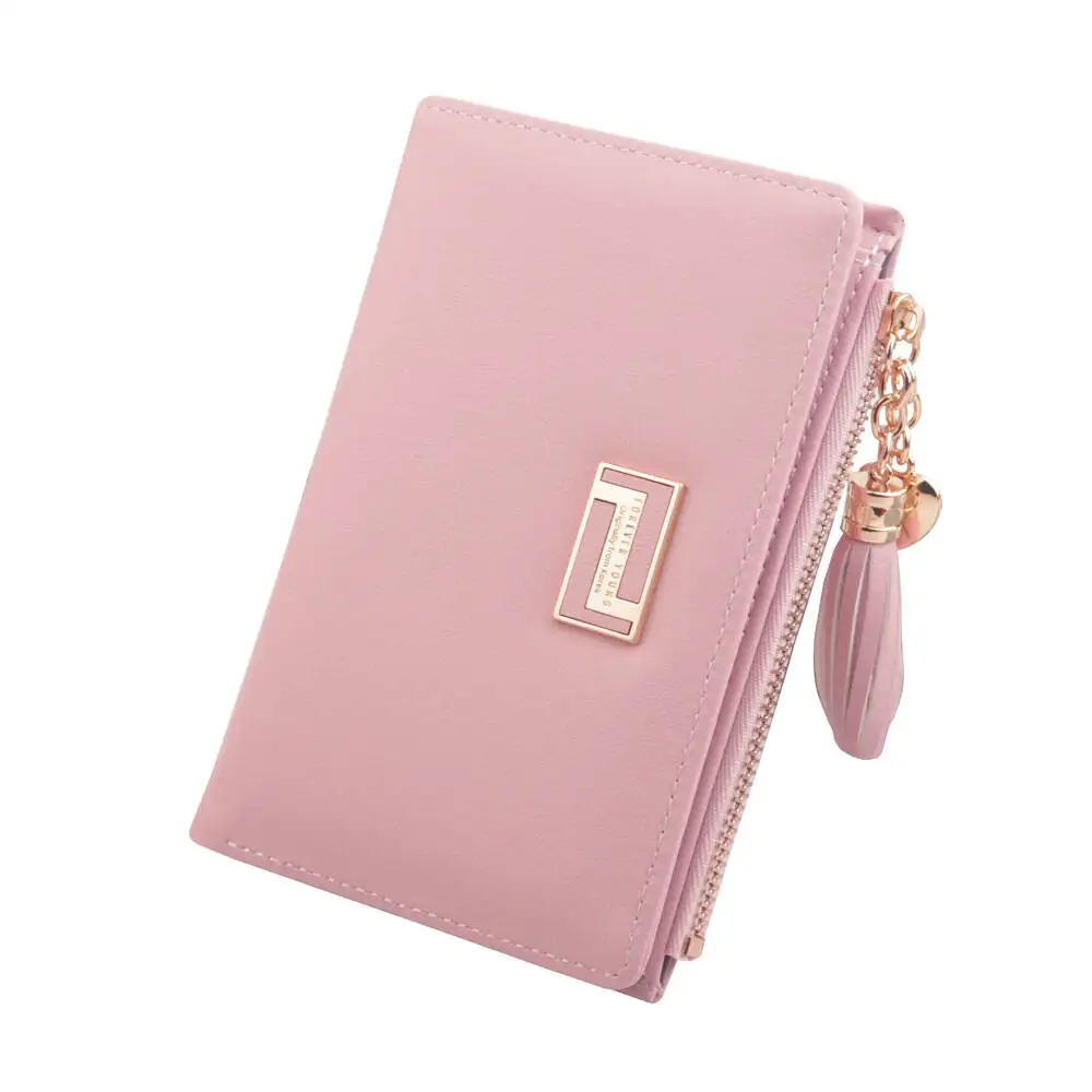 Hengsheng New Women's Mid-Length Zipper Wallet Korean Style Plain Versatile Tassel Coin Purse One Piece Dropshipping Retro