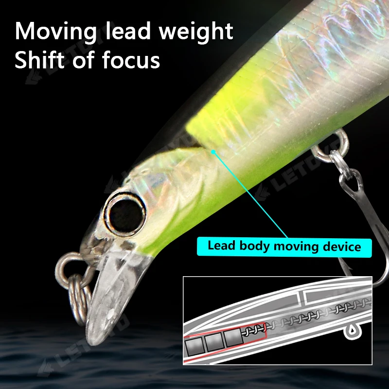 LETOYO 120mm 140mm Sinking Jerkbait Minnow Wobbler Artificial bait fishing lures freshwater For Bass Pike