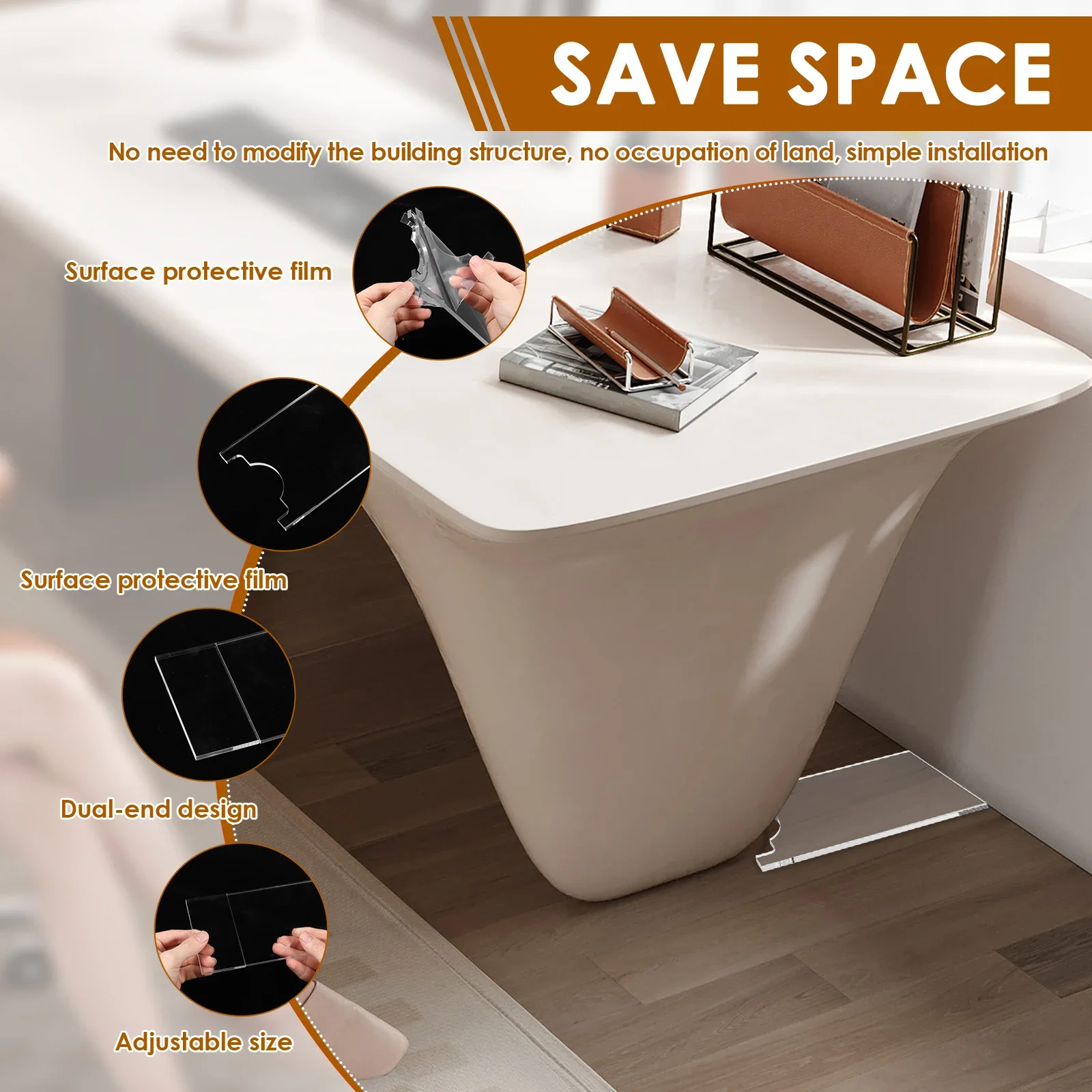 2 قطعة فاصل الأريكة الشفافة سدادات الأثاث الأكريليك حامي الحائط طاولة السرير الأريكة منصات استقرار عدم الانزلاق