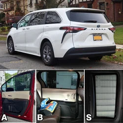 For Toyota Sienna XL40 2024 2023 2022 2021 Magnetic Car Sunshade Front Rear Windshield Frame Curtain Side Window Sun Shade