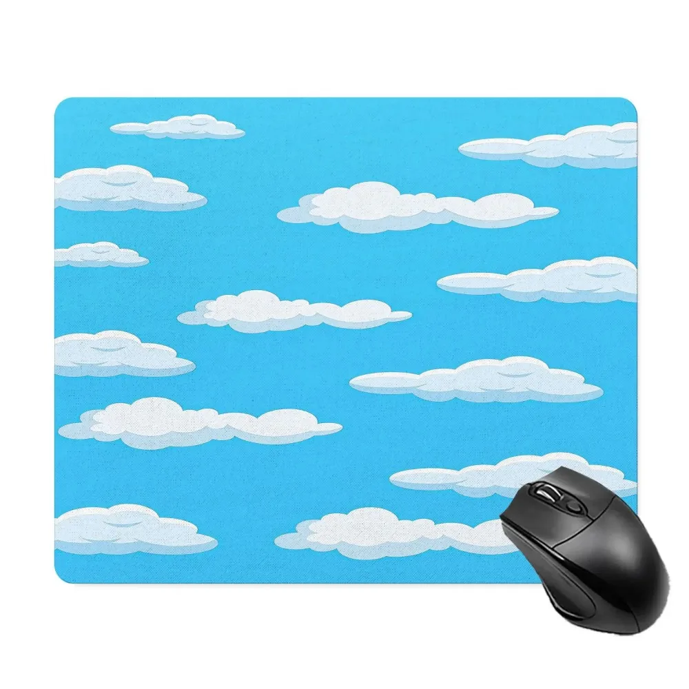 CIFBUY Mini Gaming Mouse Pad Cartoon Blue Sky Desk Mat Anti Slip Rubber Base Stitched Edges Home Office PC Laptop Accessories
