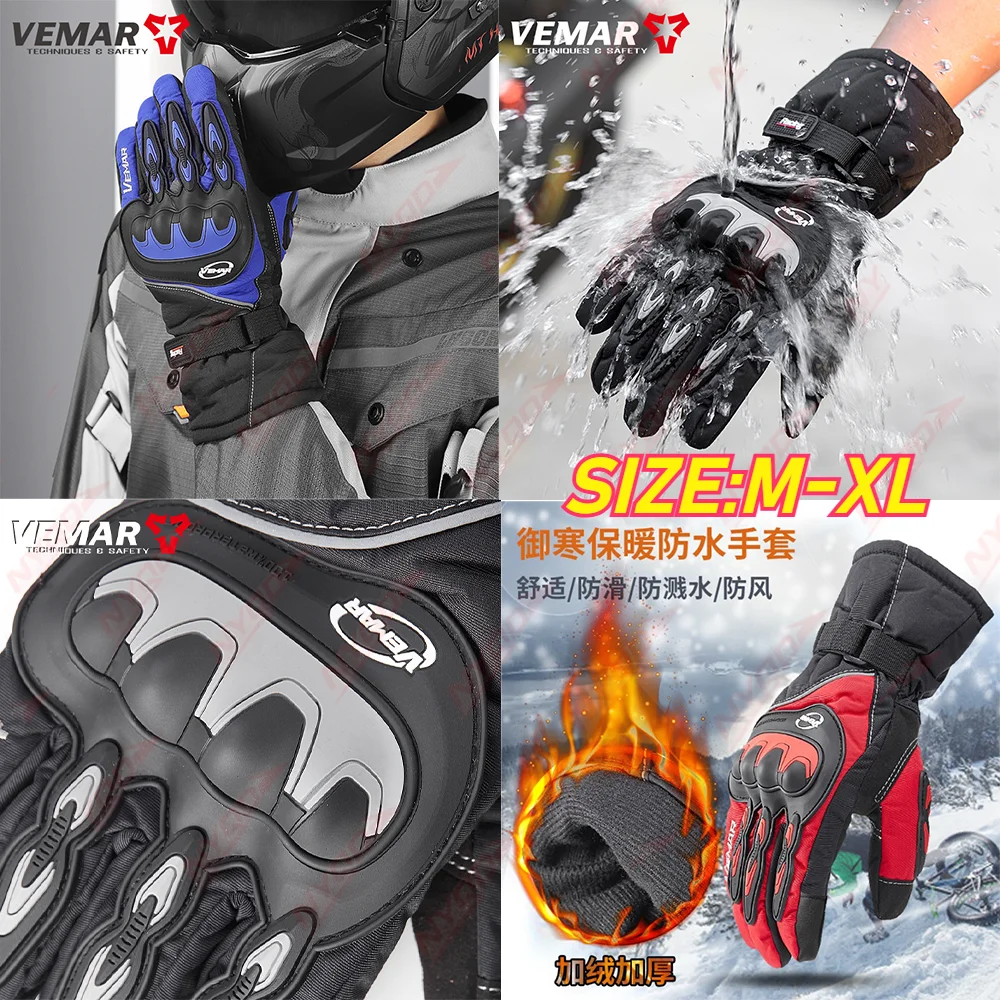 Winter Waterproof Touch Screen Motorcycle Gloves Thermal Windproof for Men Women All Season Lightweight Durable Comfortable