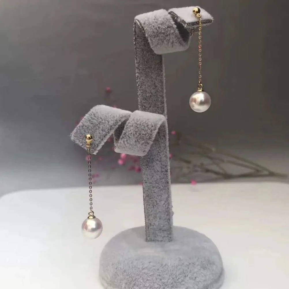

3 Pcs Earring Display Stand Desktop Jewelry Organizers Stud Storage Racks Earrings Frost Velvet