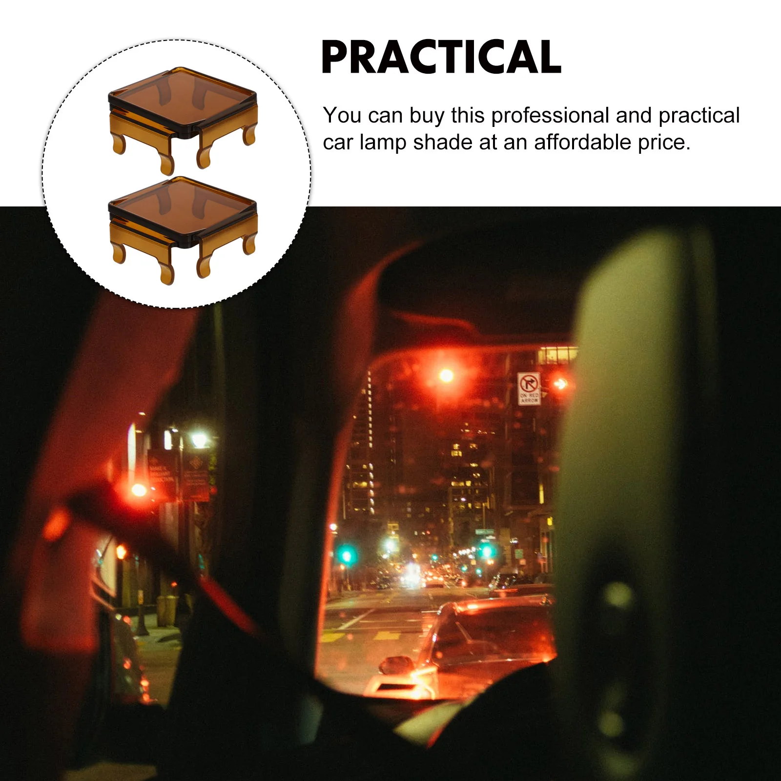 2 Pcs Work Light Shade Acrylic Square Car Lampshade Truck Cover Off-road Driving Spotlight Decorative Bar