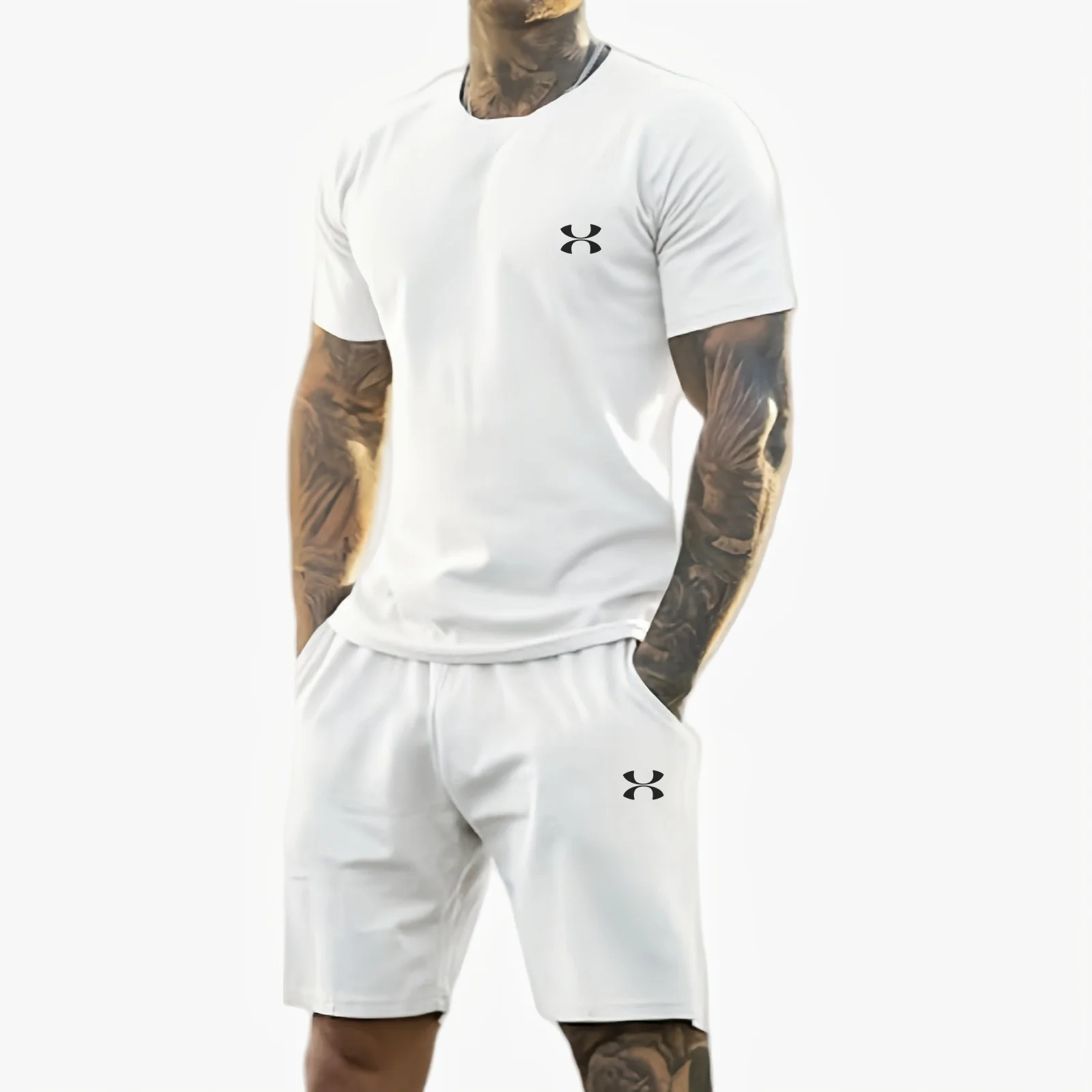 

Men's 2026 Summer New Men's Printed T-shirt + Shorts Suit, Casual Sportswear, Breathable Outdoor Casual Men's T-shirt