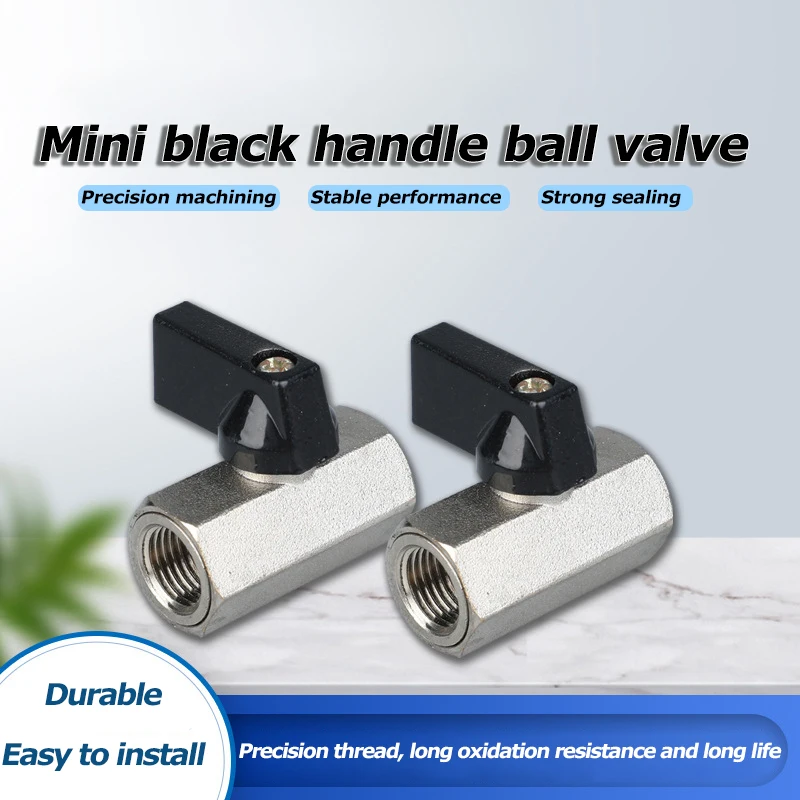 

Brass Ball Valve 1/8" 1/4" 3/8" 1/2" BSP Threaded Black Mini Valve Male To Female Air Compressor Water Gas Oil Shut Off Valve