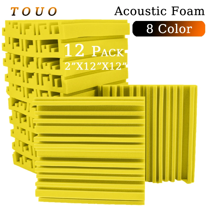 

TOUO Acoustic Foam Wall Sticker 12 Pack For KTV Studio Sound Absorbing Noise Canceling Sponge Wall High Density Home Decoration