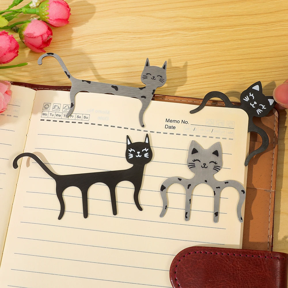 Cute cat shaped metal book clip music clip, piano music stand, and reading book music clip - a unique and powerful black music