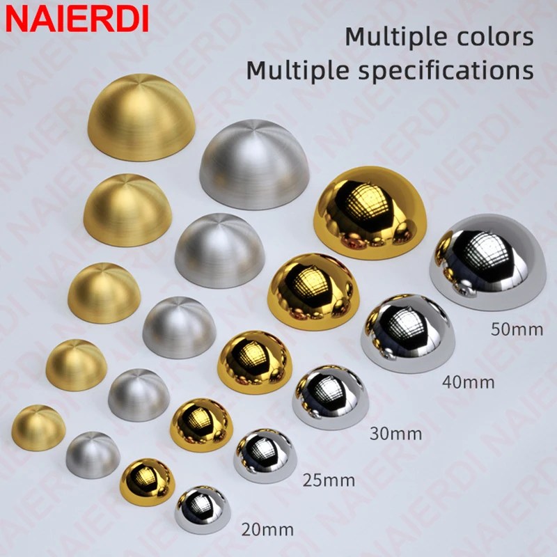 NAIERDI 4 Sets Stainless Steel Mirror Screws Billboard Decorative Screws with Caps Cover Nails Standoff Screws Glass Hardware