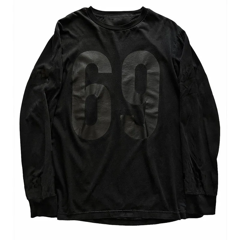 Retro style sombre à la mode hip-hop lettre imprimé T-shirt lâche casual polyvalent hommes et femmes haut