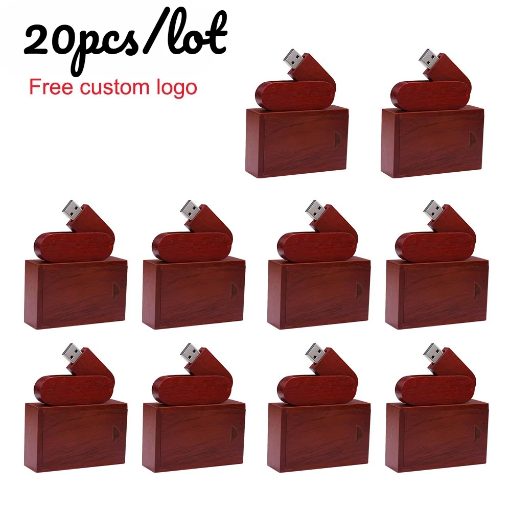 

20pcs/lot Wooden Business Usb Flash Drive Natural Wood Turn Over Pendrive 4GB 8GB 16GB 32GB 64gb Memory Stick Free Custom Logo