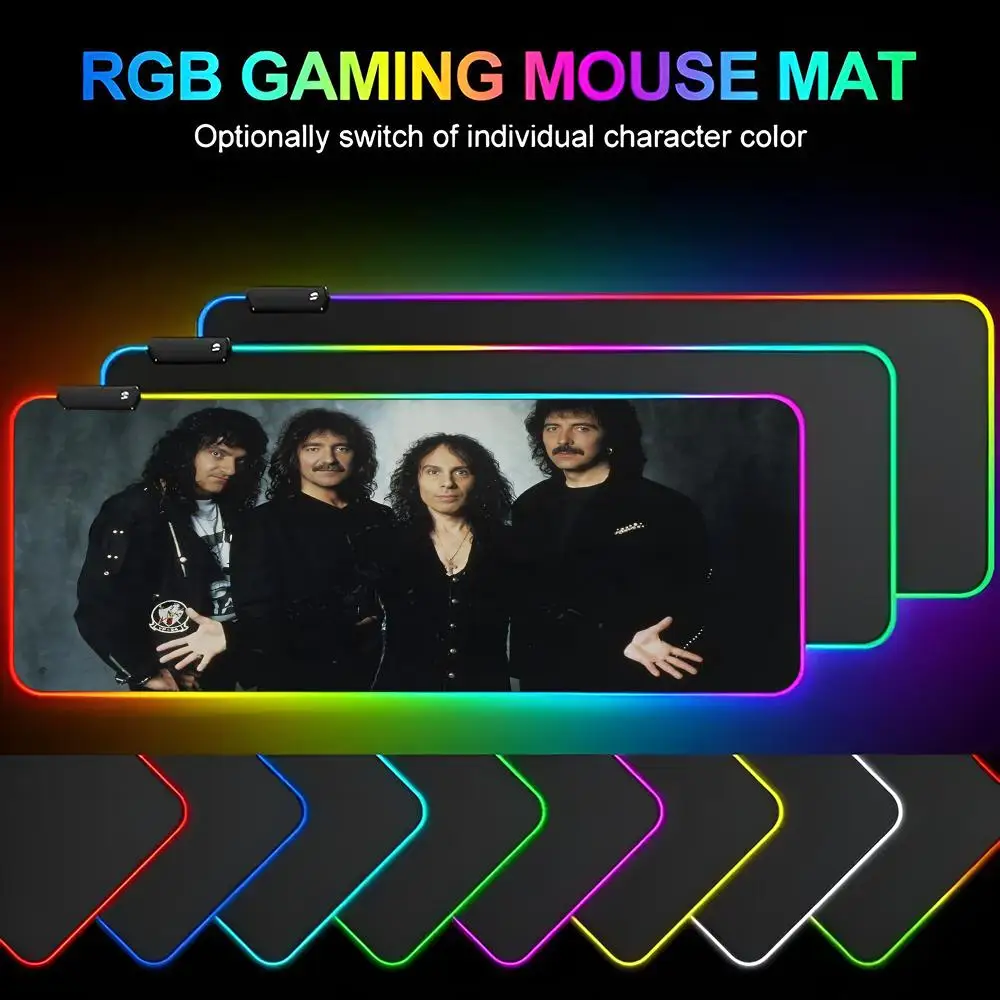 

B-BlackS-SabbathR-RockB-Bands Mouse Pad Mousepad Rgb Mouse mouse pad Pad Gaming Backlight Pc Accessories Gamer Keyboard Backlit