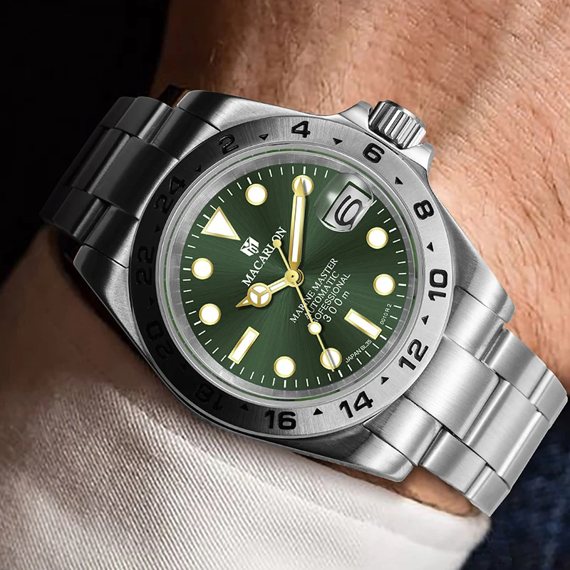 MACARLON 2026 New Luxury Men's Watch NH35 Automatic Movement Luminous Dial Sapphire Crystal Glass Stainless Steel Business Wrist view 6