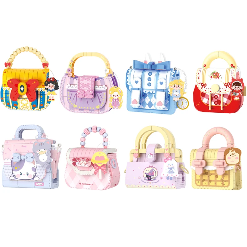 Princess Bag Building Blocks Cute Puzzle Assembly Toys Stress Relief Creative Home Decoration Girls' Birthday Gifts