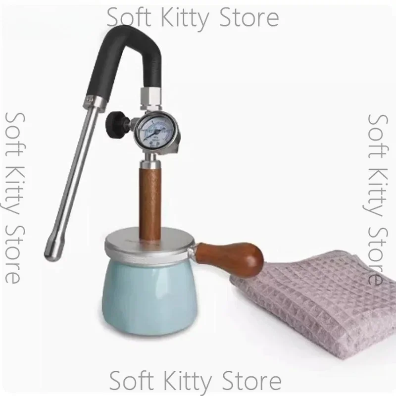 Pneumatic 4bar Milk Frother Pneumatic Coffee Machine Steam Outdoor Travel Steam Foam Pot for Cappuccino