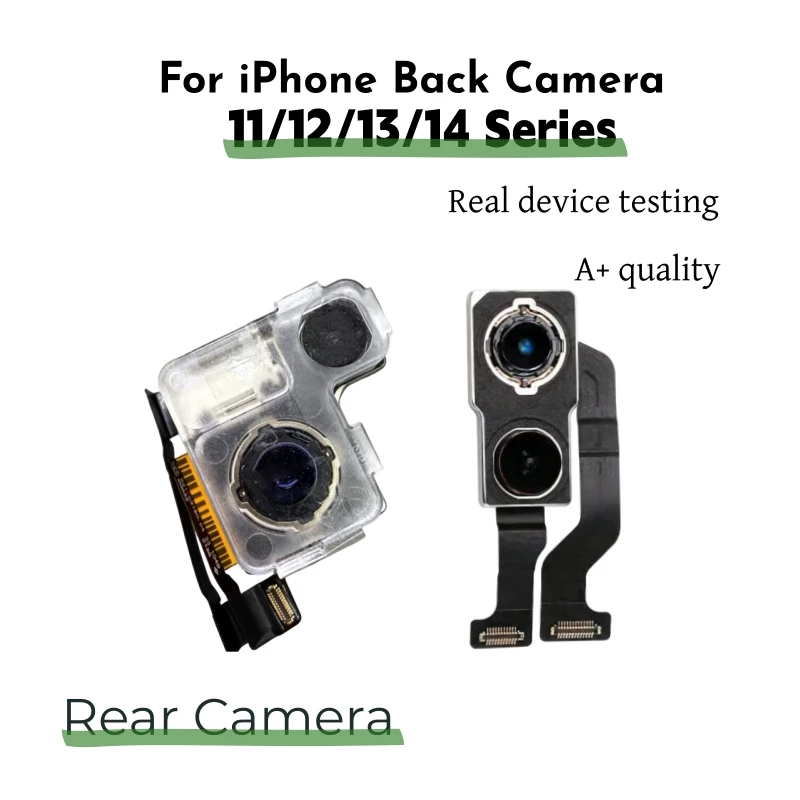 Fully Tested Rear Camera With Flex Cable for iPhone 11 12 13 14 Pro Max 12/13 Mini 14 Plus Back Camera Replacement Part