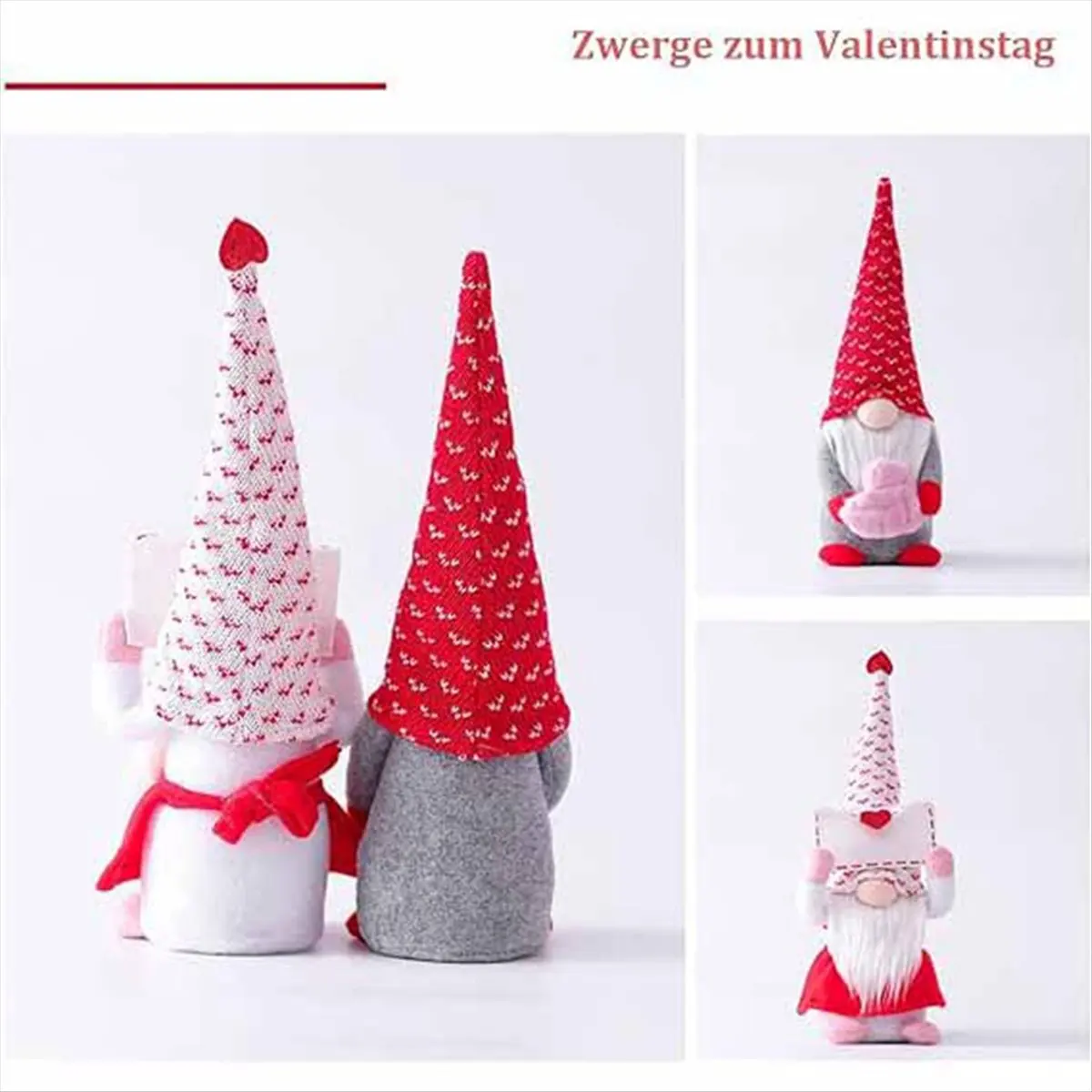 A95G 2Pcs Valentine'S Day Decorative Gnomes, Handmade Valentines Gnomes Plush Decorations, Mini Valentine'S Day Faceless Doll