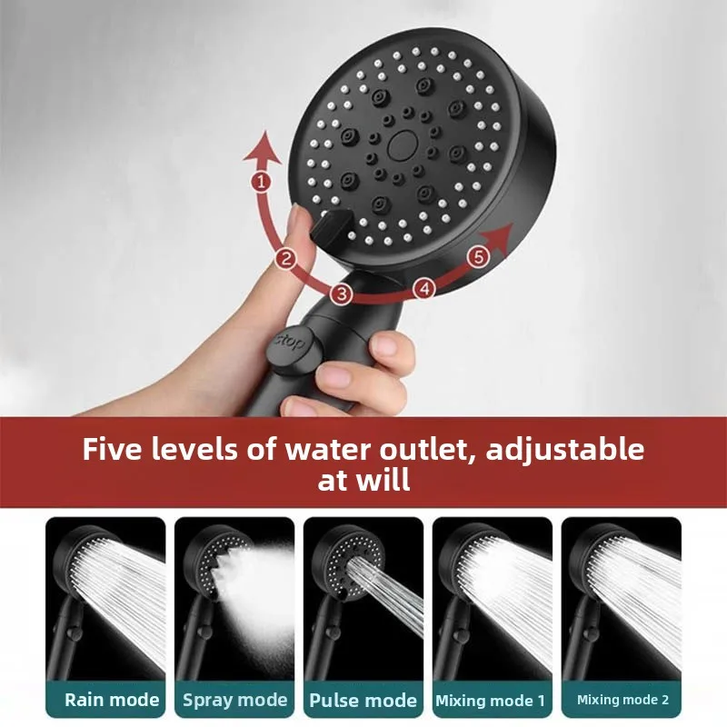 Pressurized shower nozzle set, bathing and raining, super pressurized Yuba hose, bathroom household shower head, shower head