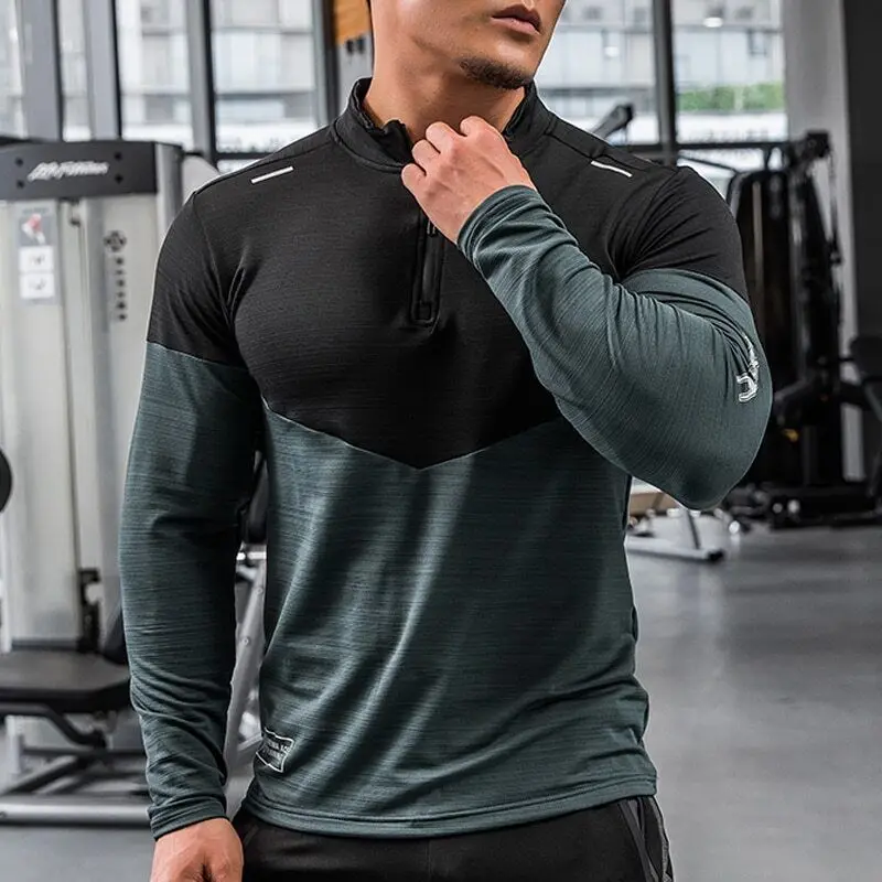 

Gym Shirt Male Fitness Long Sleeves Running T Shirt Football Jersey Sportswear