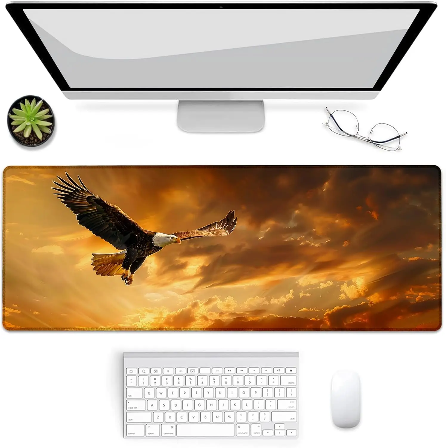 

Game mouse pad, eagle-themed desktop pad, anti-slip rubber, durable, washable, high-quality computer game accessories