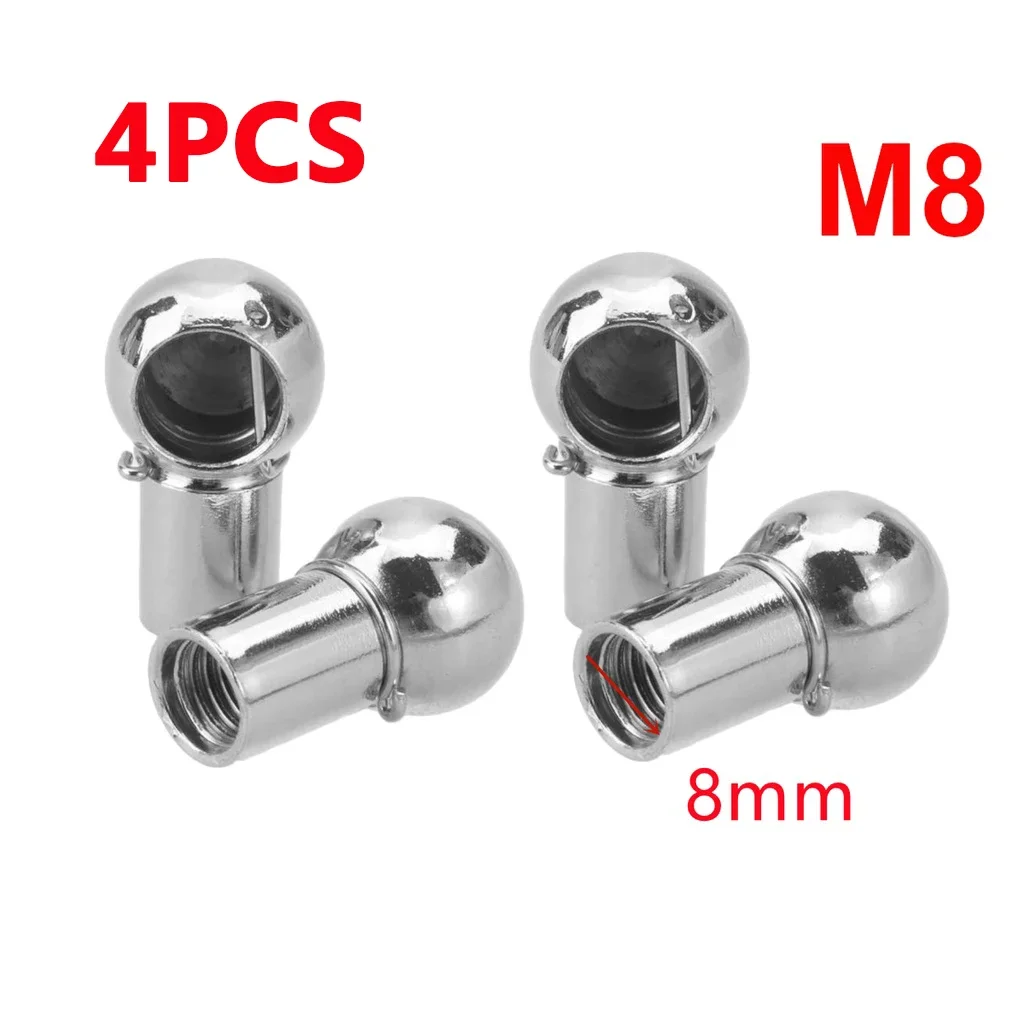 4Pcs M8/M6 Universal 10mm Rear Boot Front Bonnet Gas Strut End Fitting Connector Ball Pin Joint Valve Spring Screw