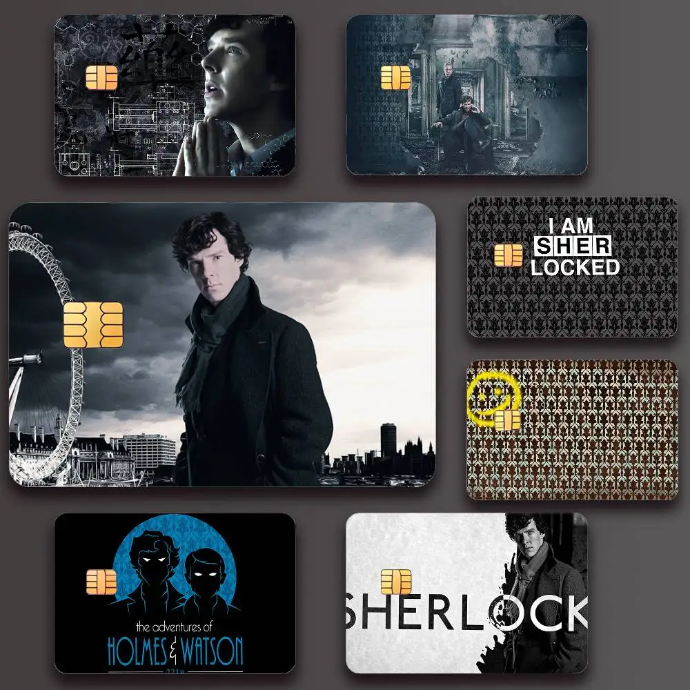 Movie S-Sherlock H-Holmes K Poster Credit Skin Cover Card Stickers 4PCS Film Bus Pass Front Decoration Bank Debit Waterproof